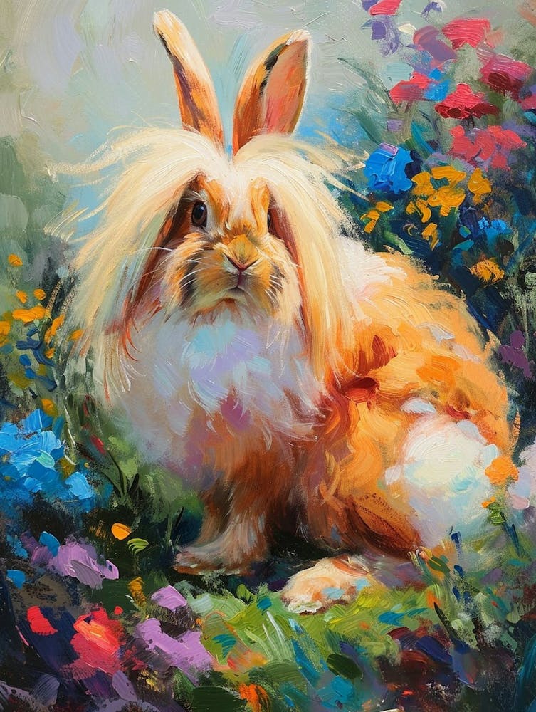 English Angora Rabbit Painting 2