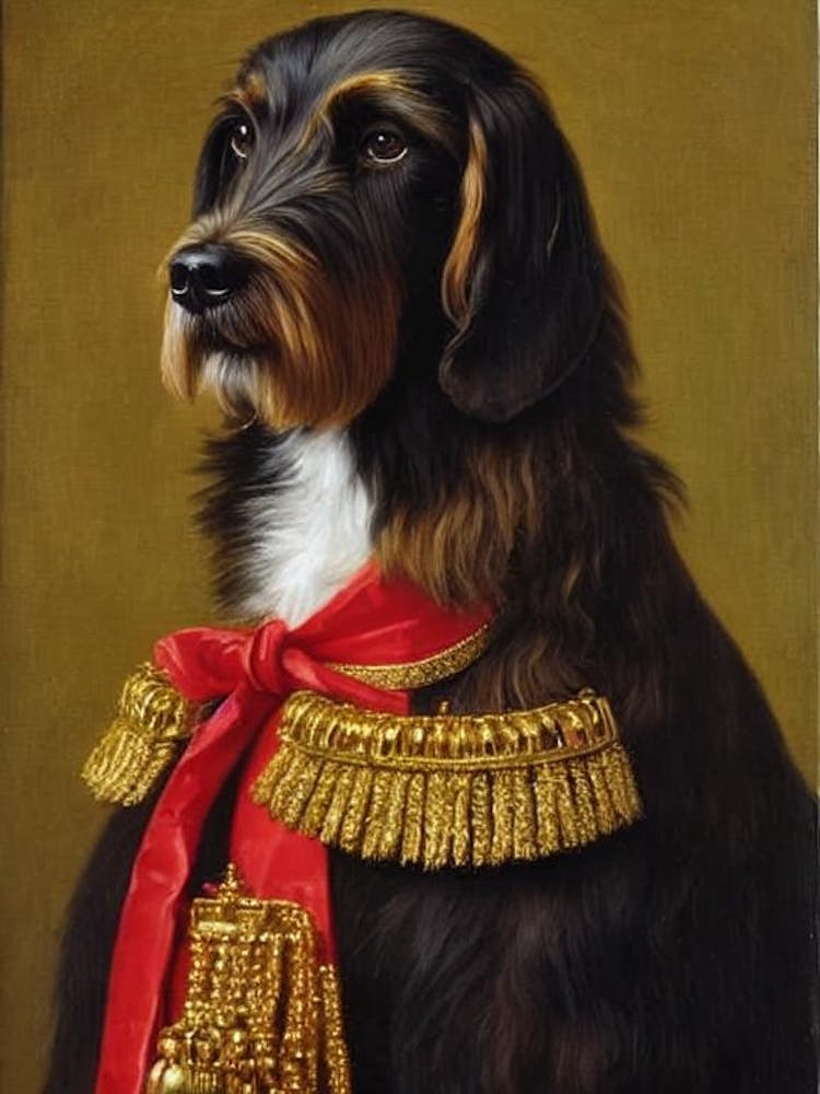 Briard Renaissance Portrait Oil Painting