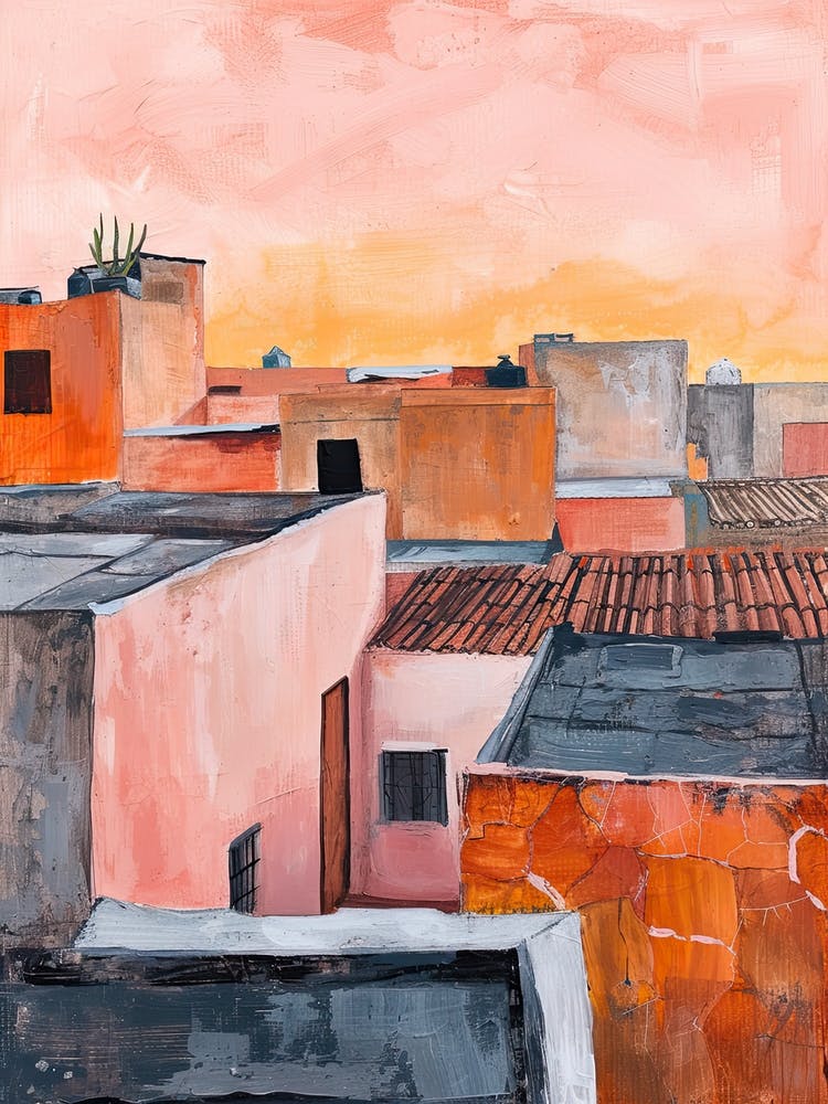 Mexico City Rooftops Morning Skyline 2