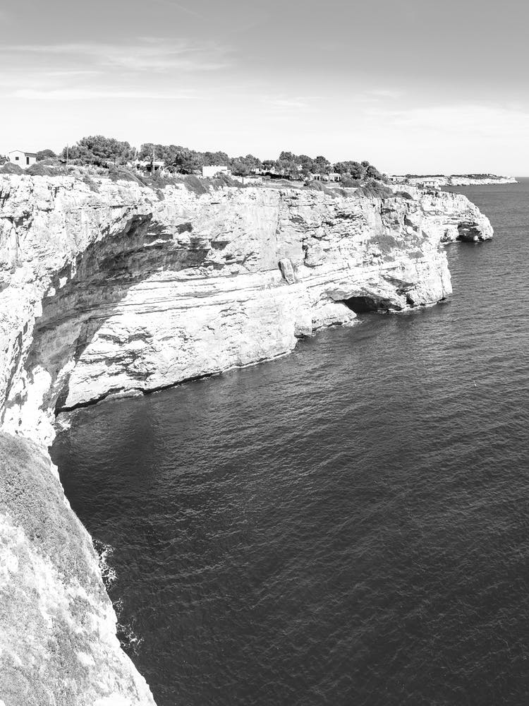 Black And White Photo coastline Majorca