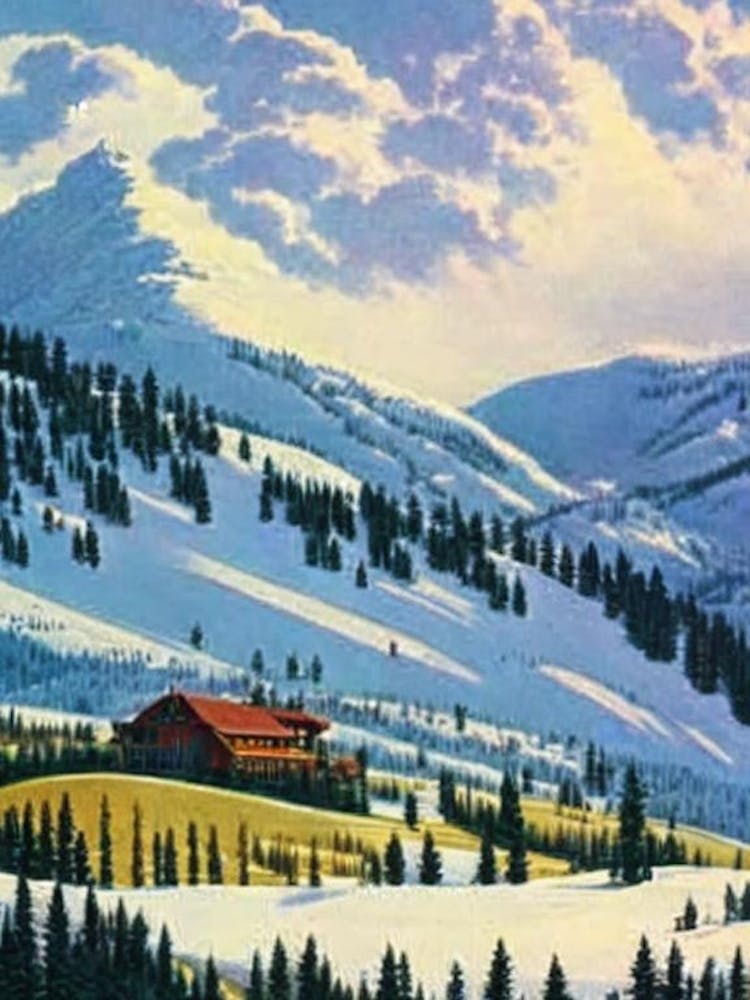Heavenly, Usa Ski Resort Vintage Landscape 2 Skiing Poster