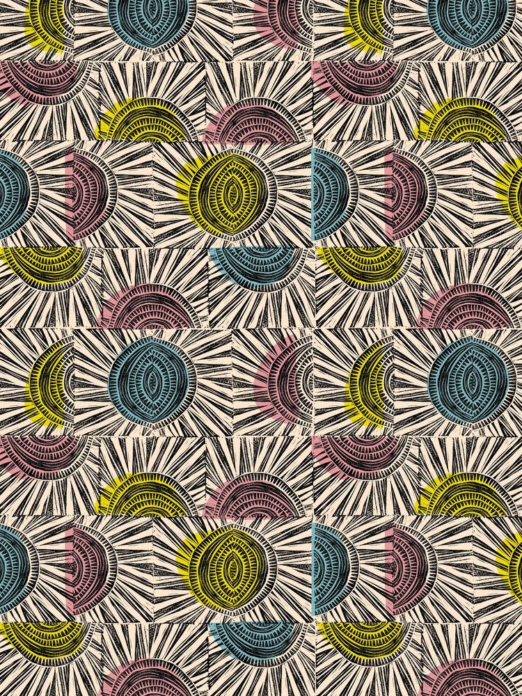 Sunburst Block Print Pattern