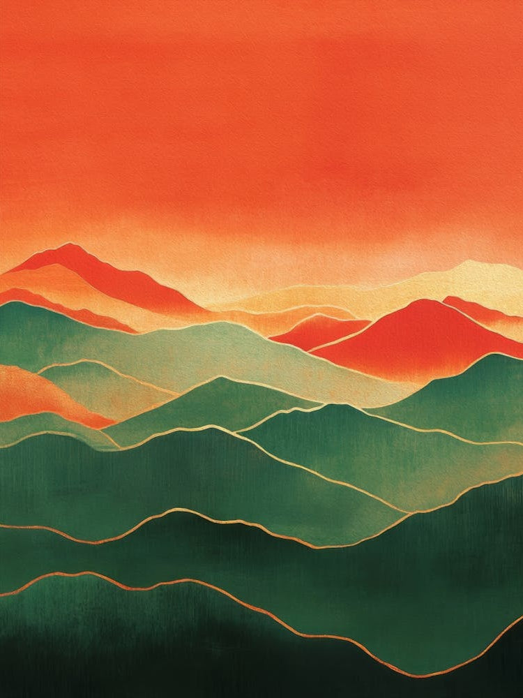 Teal And Orange Landscape 4