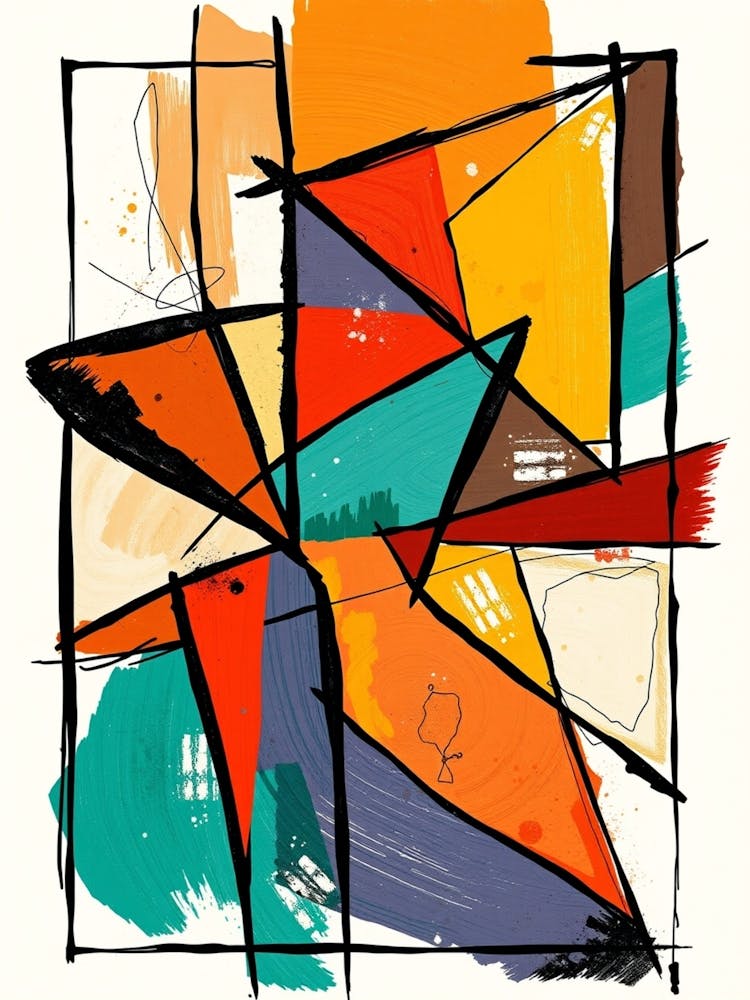 Flux Schnell Vibrant Abstract Artwork Inspired By The Cubist S 1