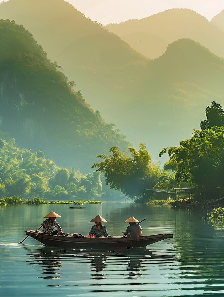 People In A Boat On A Lake