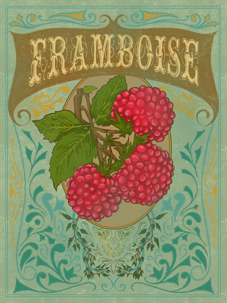 Framboise Retro Poster
