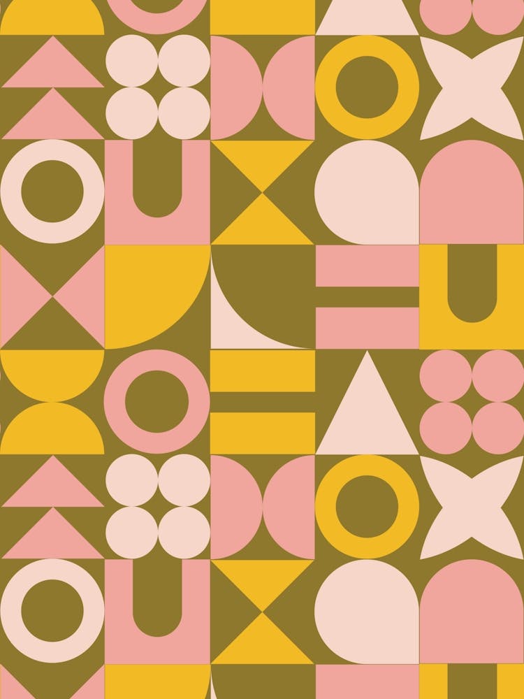 Late Spring Mid Century Retro Geometric Shapes