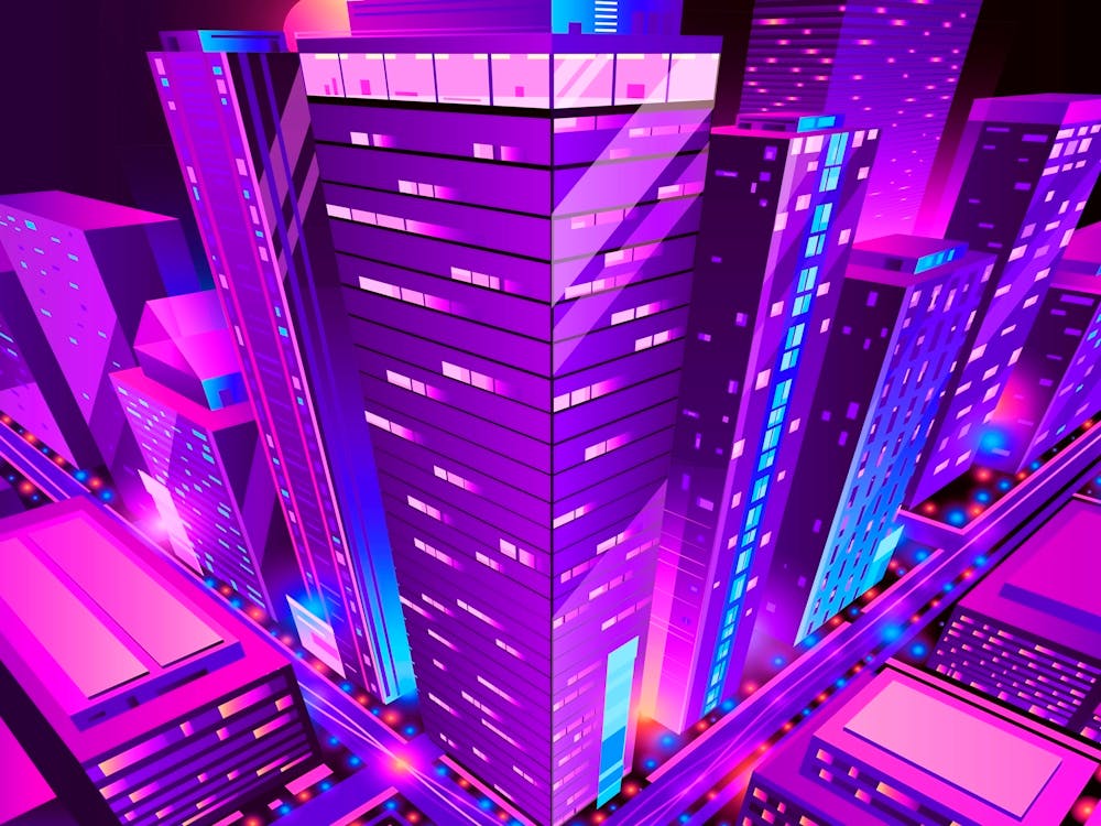 Neon Cityscape - Synthwave Neon City