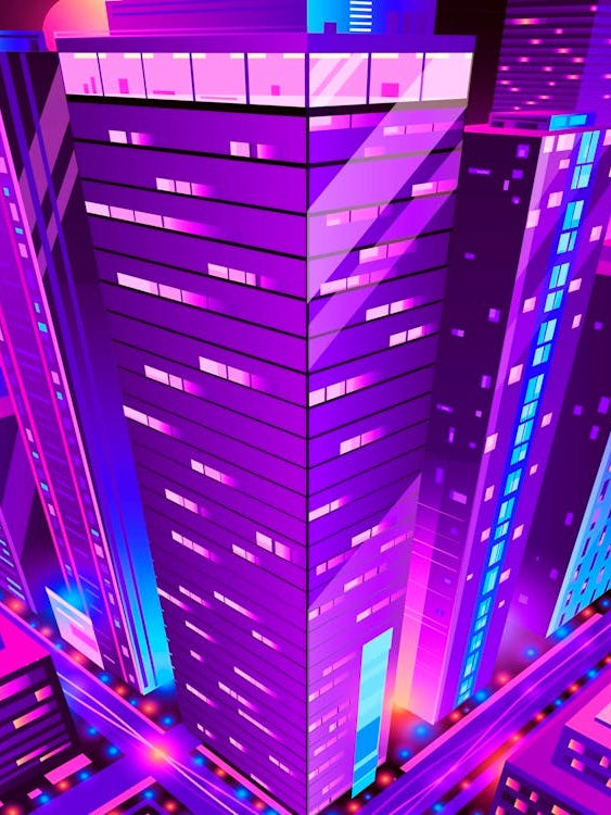 Neon Cityscape - Synthwave Neon City