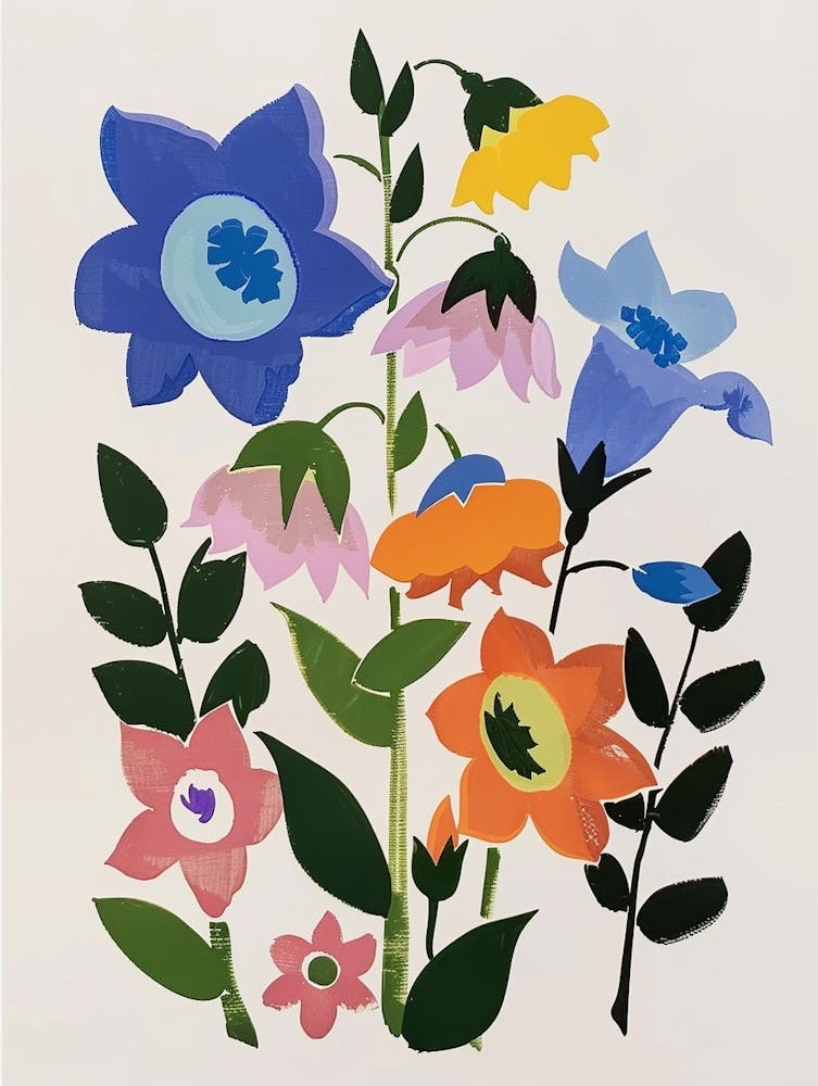 Painted Florals Canterbury Bells 1