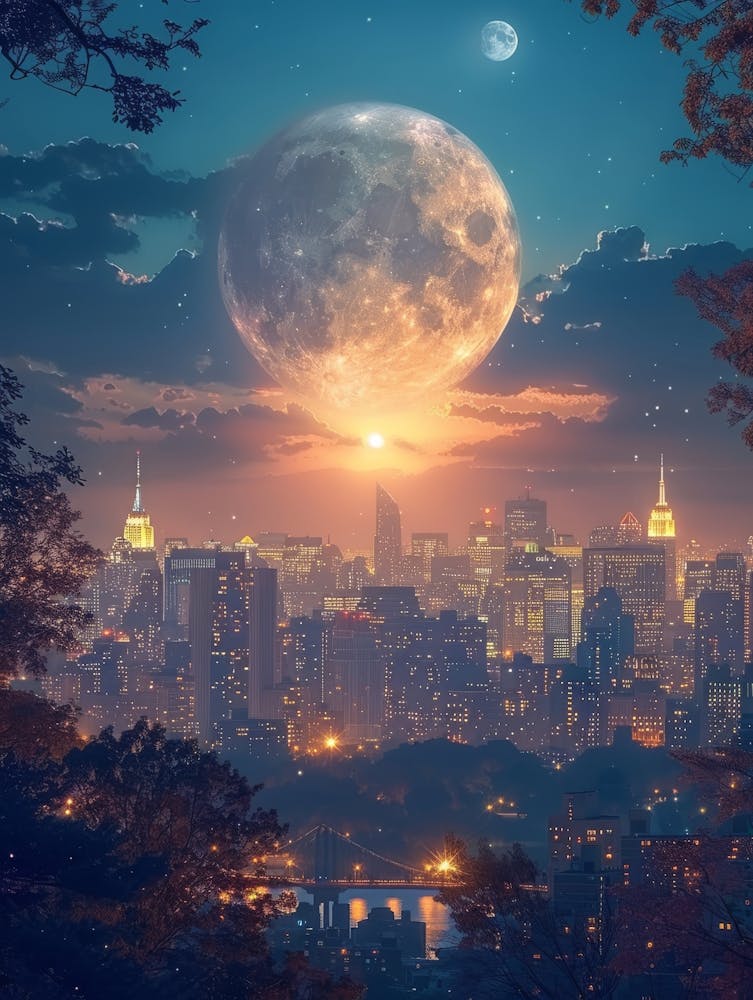 Full Moon Over New York City