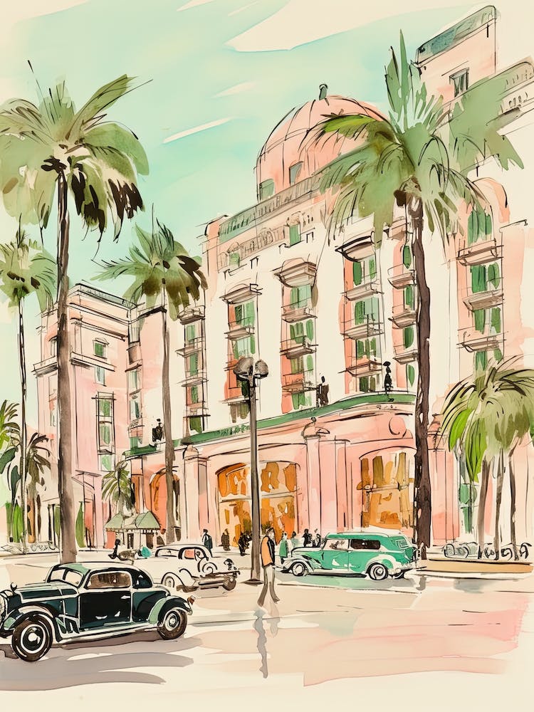 The Waldorf Astoria Beverly Hills   Beverly Hills, California  Resort Storybook Illustration 2