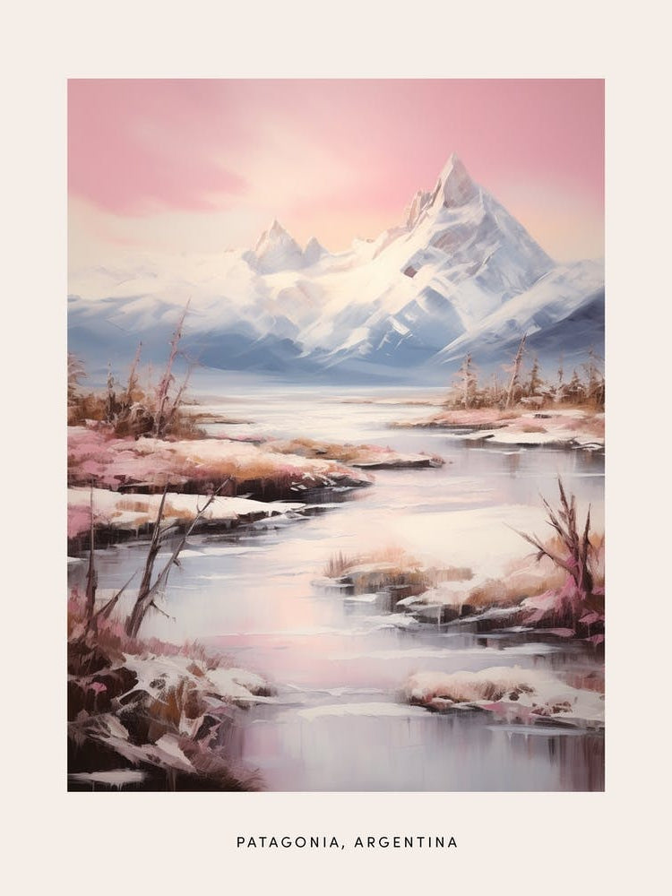 Dreamy Winter Painting Poster Patagonia Argentina 2
