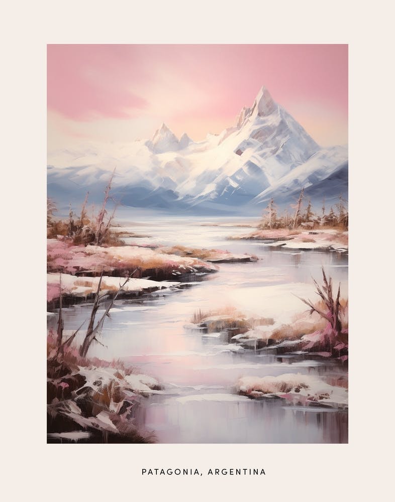 Dreamy Winter Painting Poster Patagonia Argentina 2