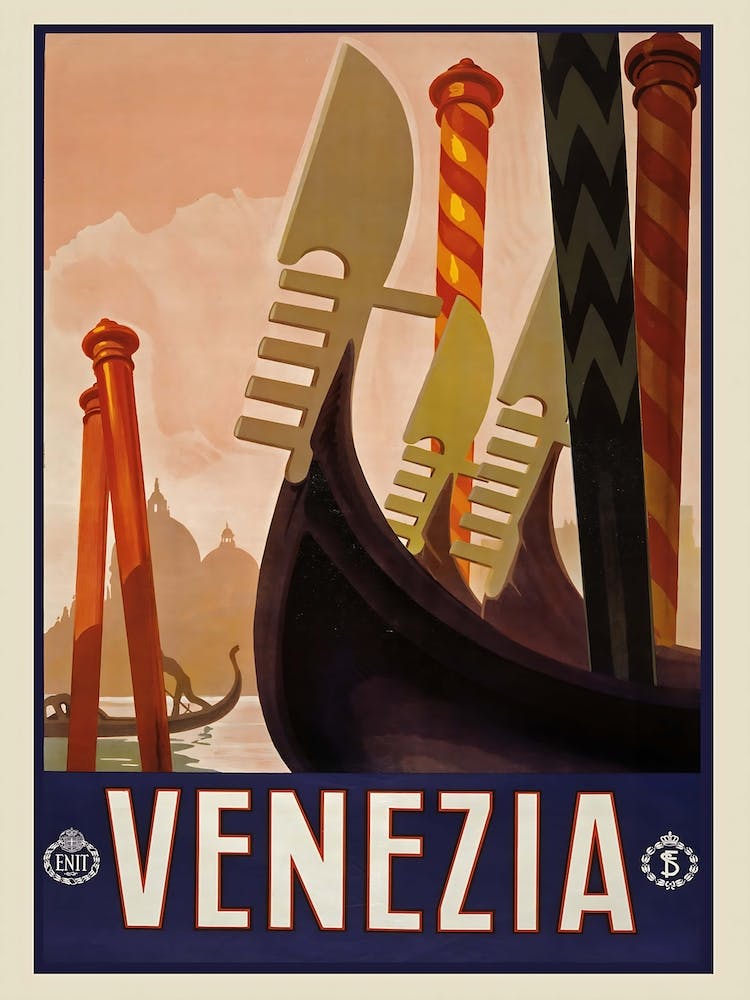 Vintage Venezia Travel Poster, Dawn Hudson