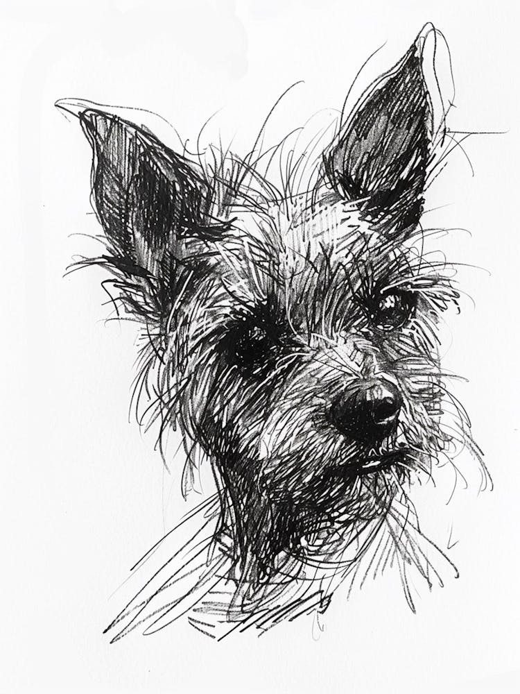 Australian Terrier Line Sketch 3