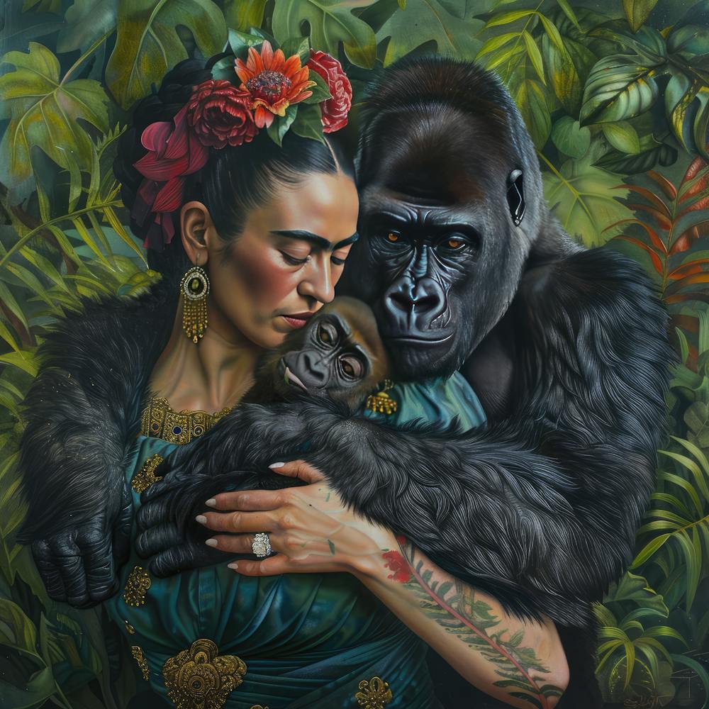 Frida Kahlo and the Mountain Gorilla. Animal Conservation Series