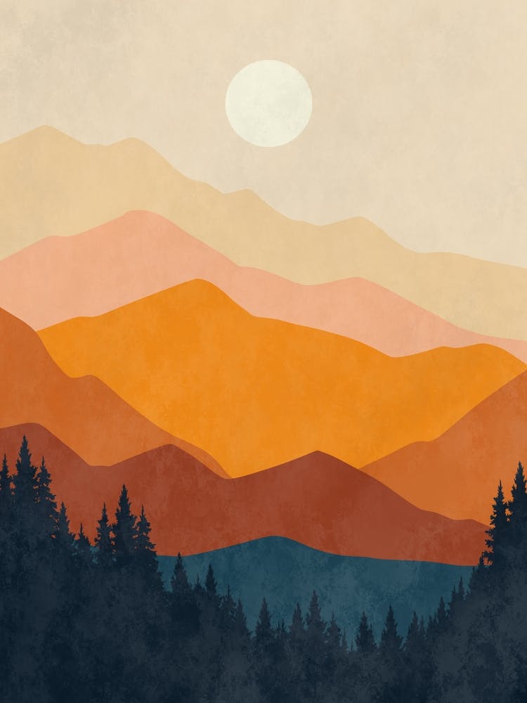 Sunset Over The Mountains 2