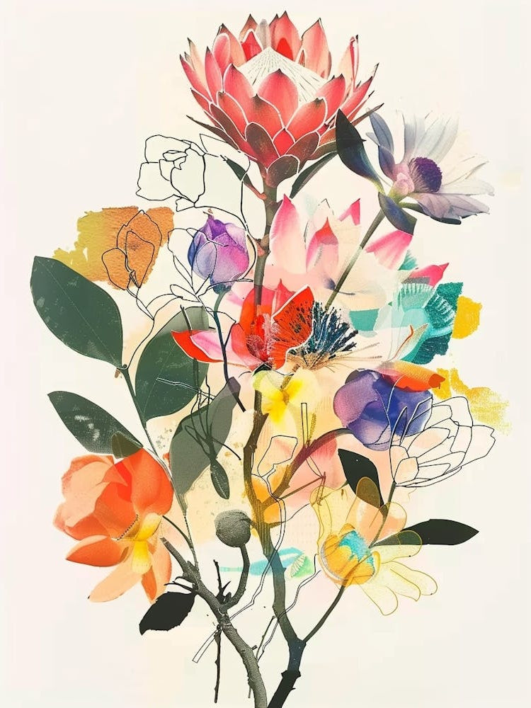 Protea 1 Collage Flower Bouquet