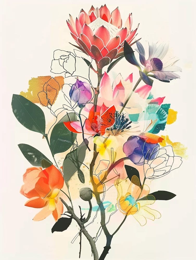 Protea 1 Collage Flower Bouquet