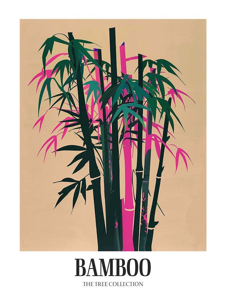 Bamboo Tree Colourful Illustration 2 Poster