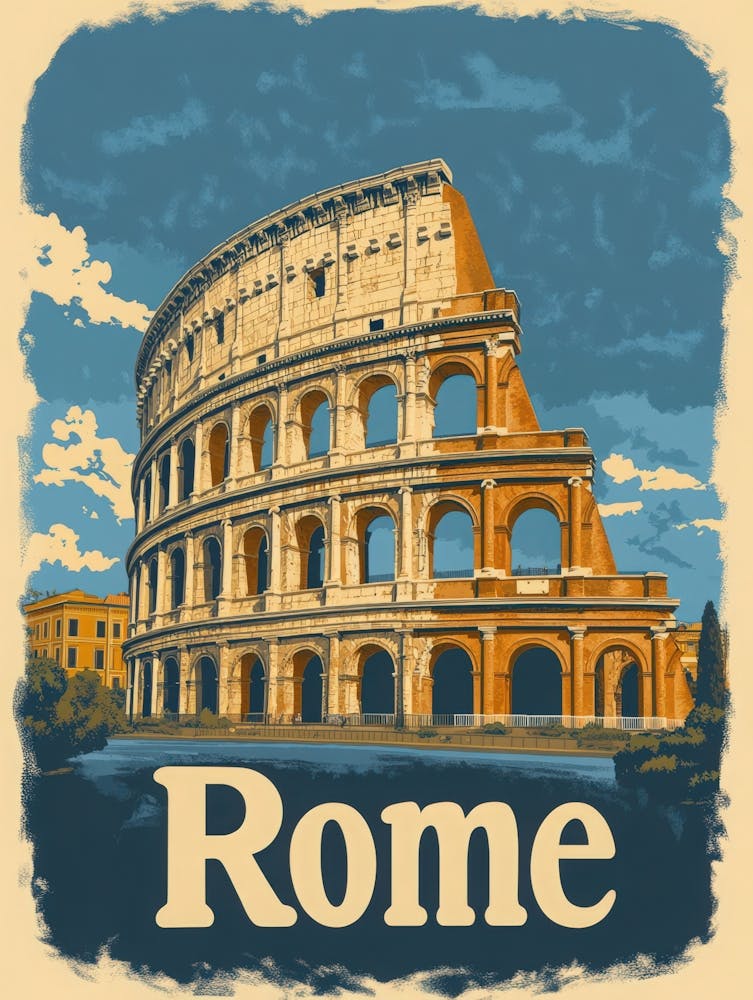 Aihrgdesign A Vintage Travel Poster Of Rome 3