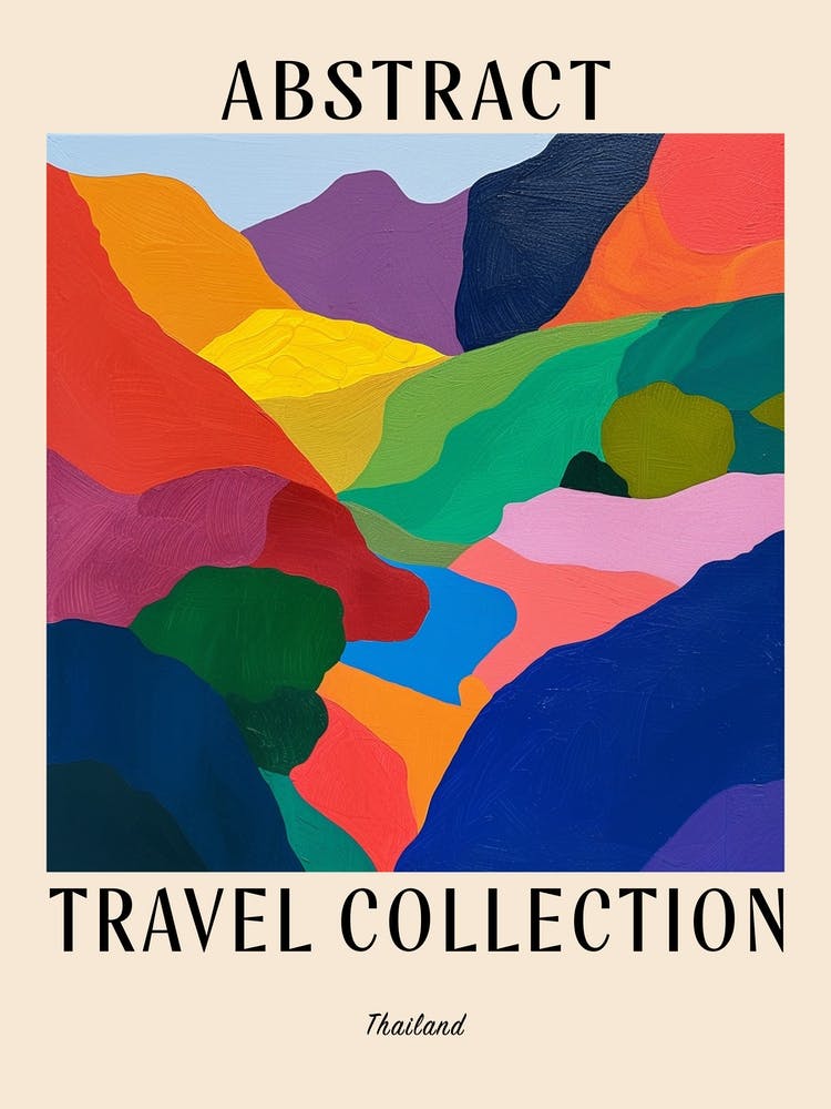 Abstrait - Collection Voyage - Affiche Thaïlande 1