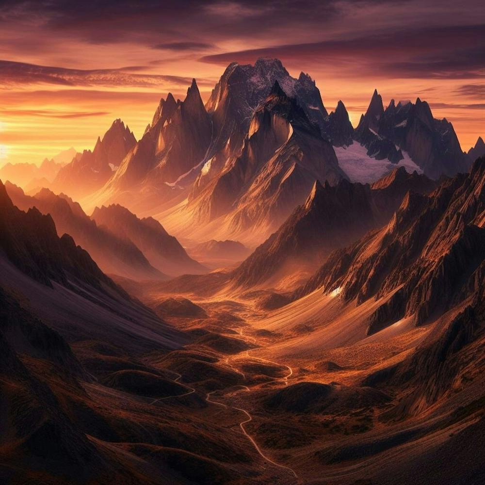 Sunset In The Mountains