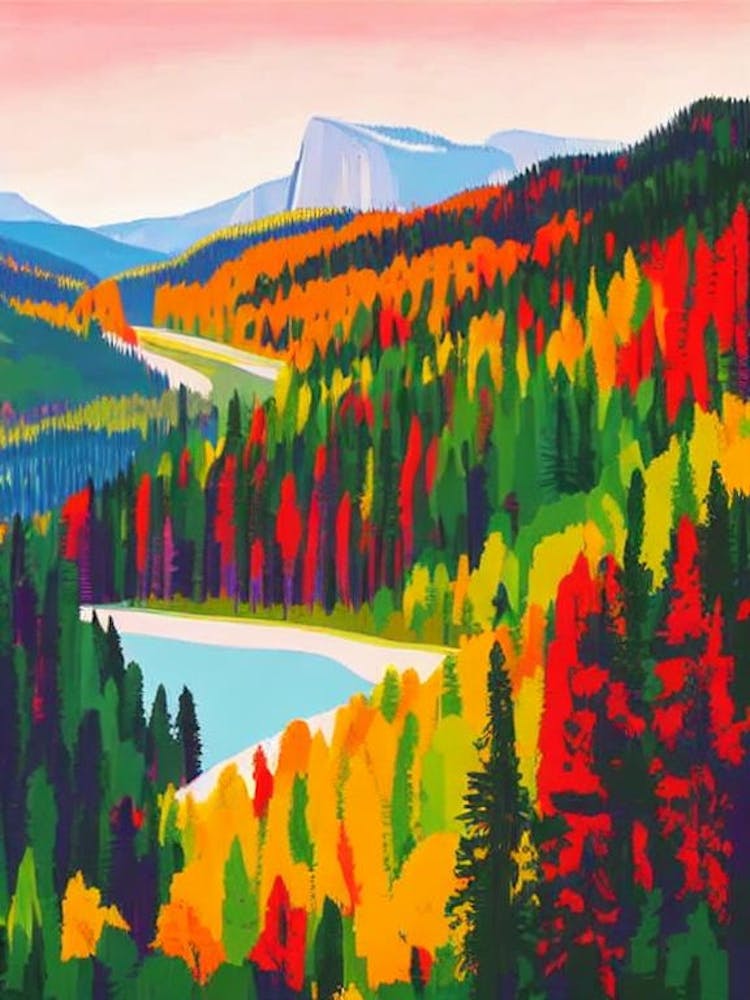 Yosemite National Park United States Of America Abstract Colourful