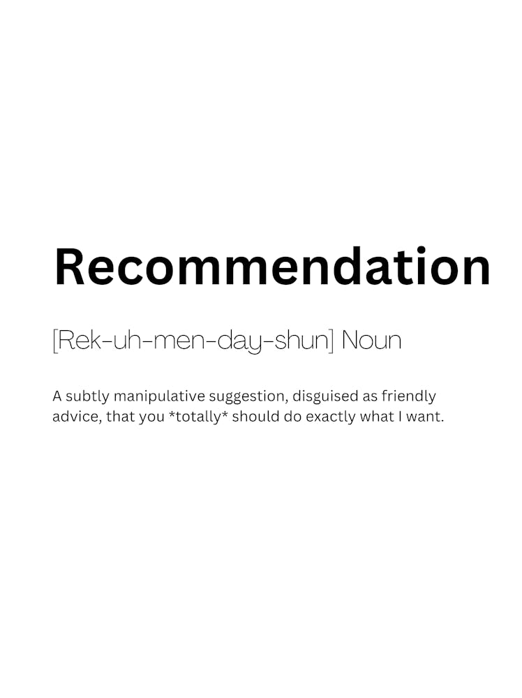 Recommendation Definition Meaning 1