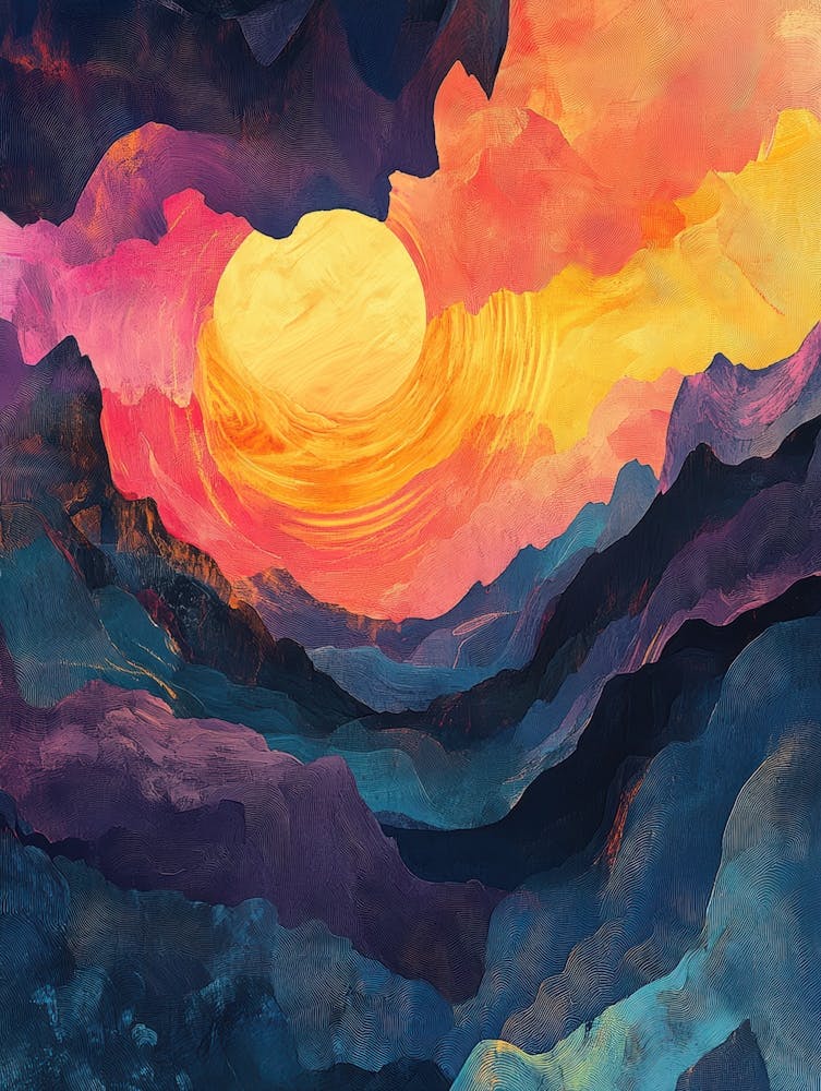 Sunset In The Mountains