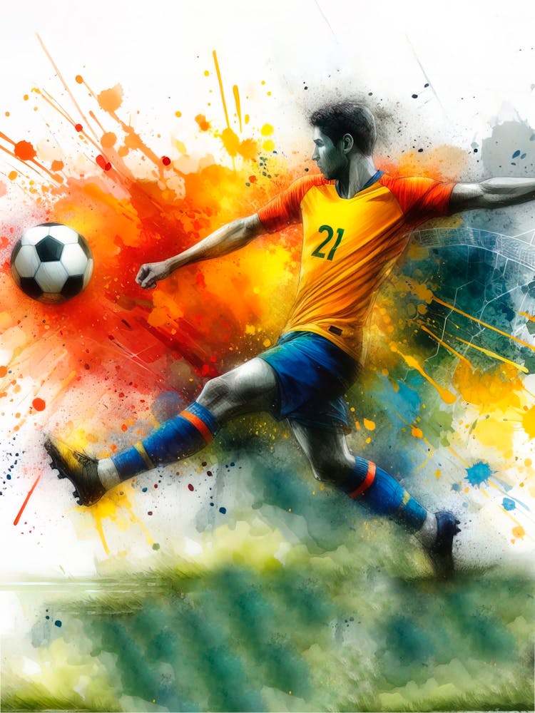 Soccer Player Kicking The Ball 1