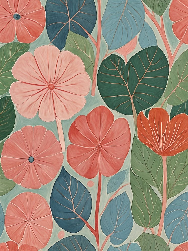 Pink And Green Leaves no2