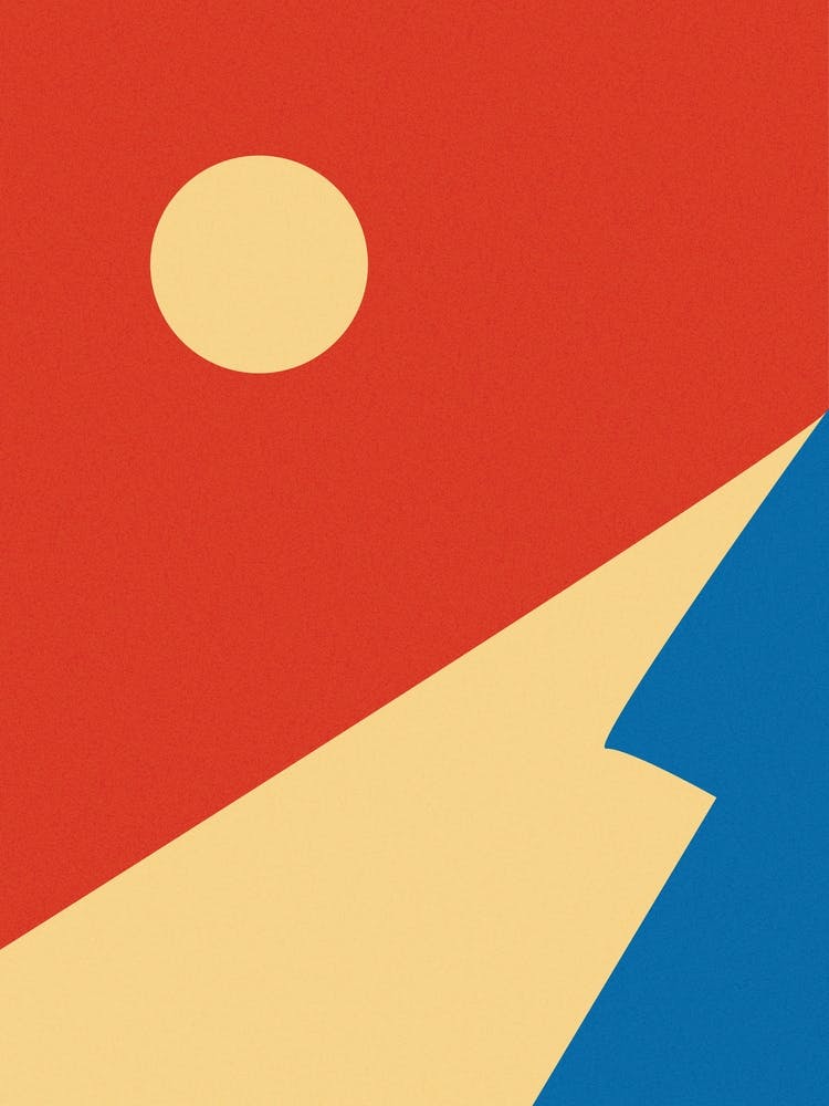 Edge Of Mountain Mid Century Geometric Art