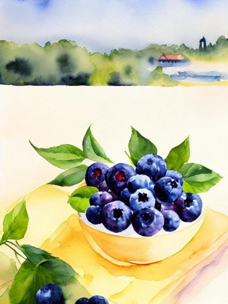 Blueberry 1 Italian Watercolour fruit
