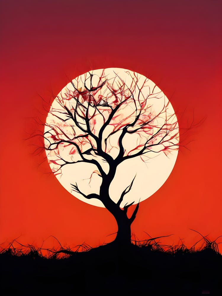 Lone Tree At Sunset 2