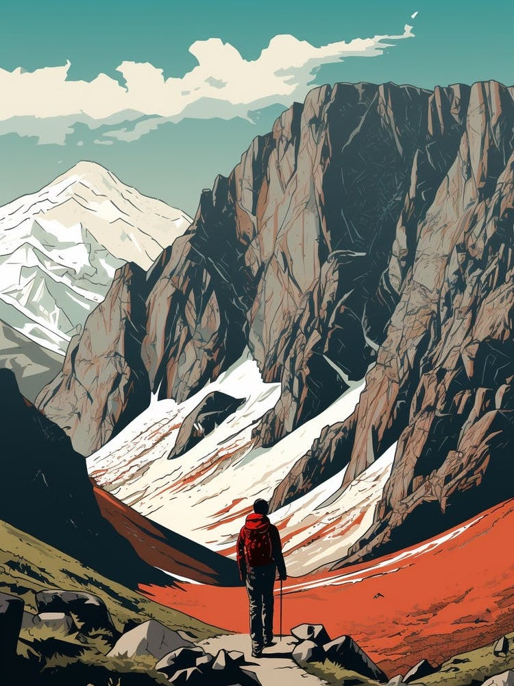 Ben Nevis Scotland 4 Vintage Travel Illustration