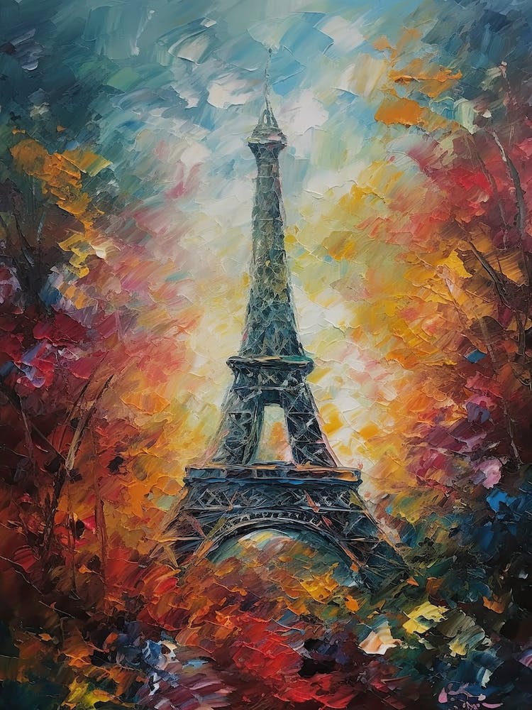 Eiffel Tower Paris France Monet Style 27