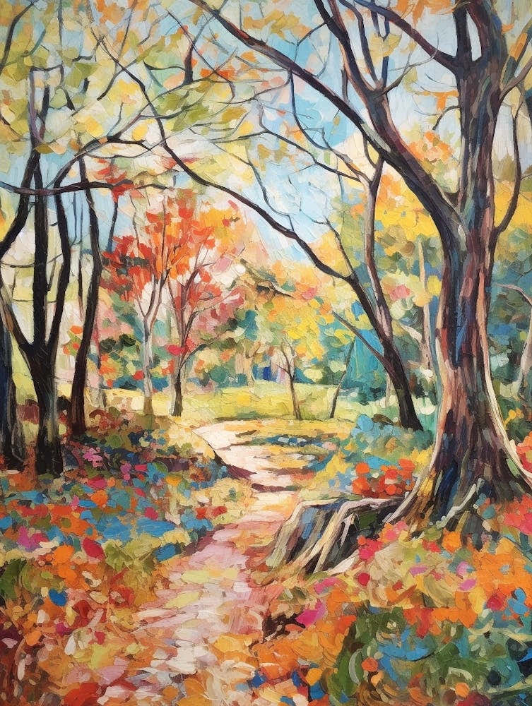 Autumn Gardens Painting Tresco Abbey Gardens United Kingdom 2