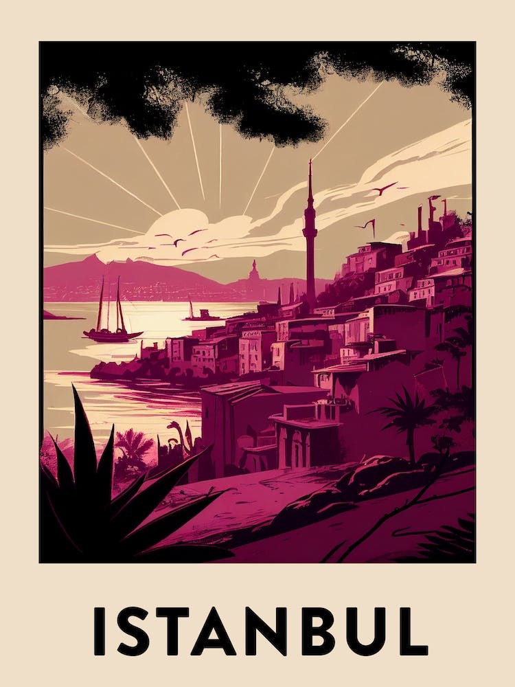 Istanbul Vintage Travel Poster