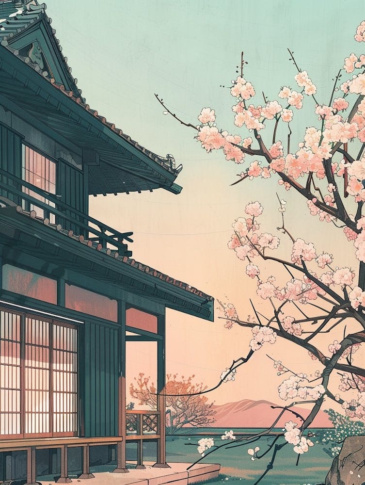 Toyama Japan 1 Retro Illustration