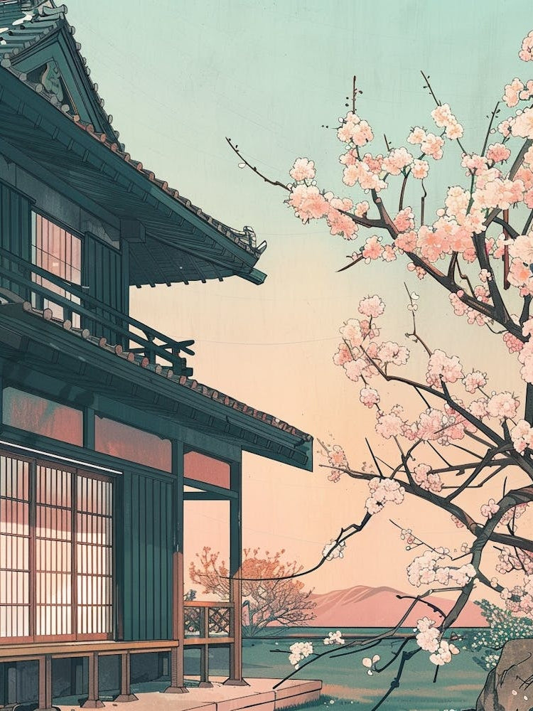 Toyama Japan 1 Retro Illustration