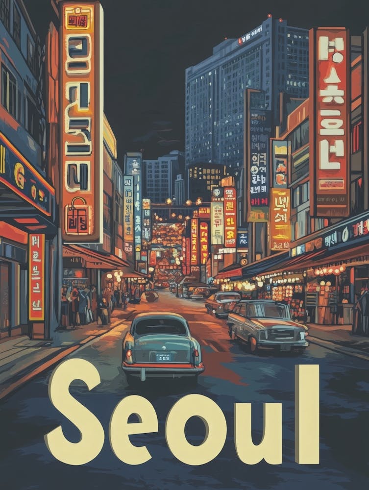 Aihrgdesign A Classic 1960s Travel Poster For Seoul