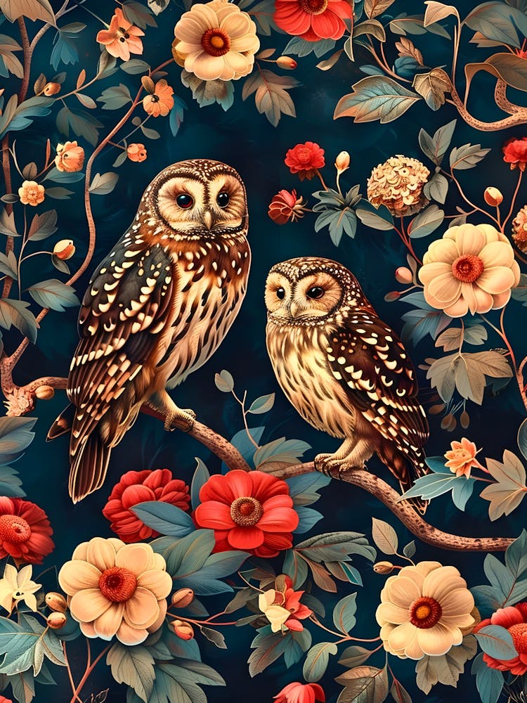 Owls On A Branch