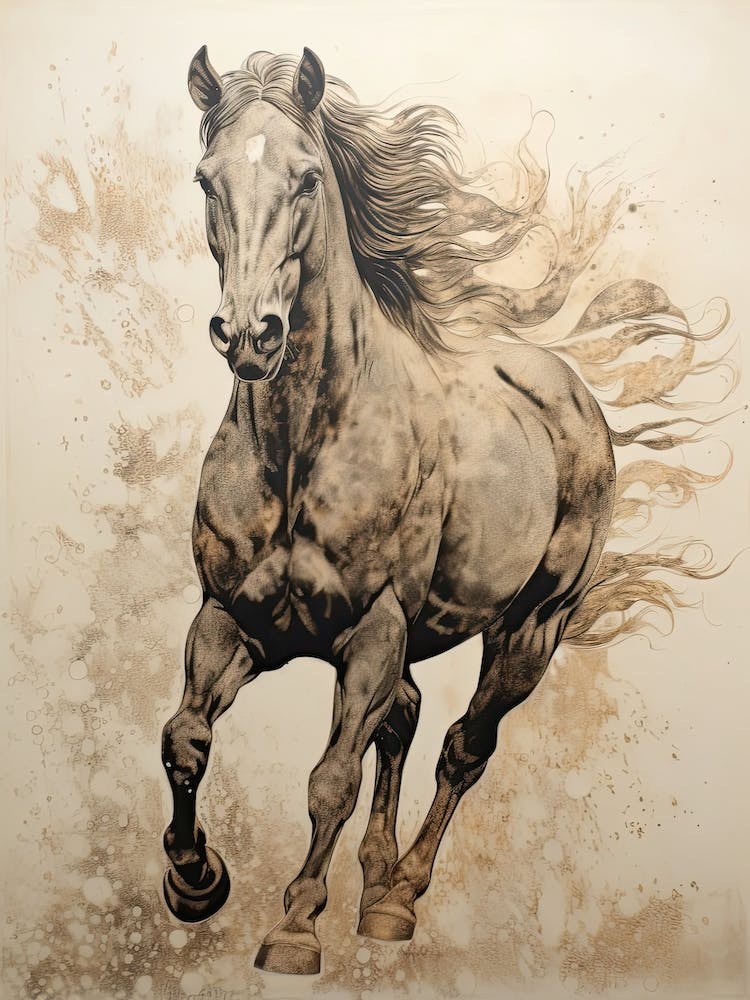 A Horse Painting In The Style Of Stenciling 4
