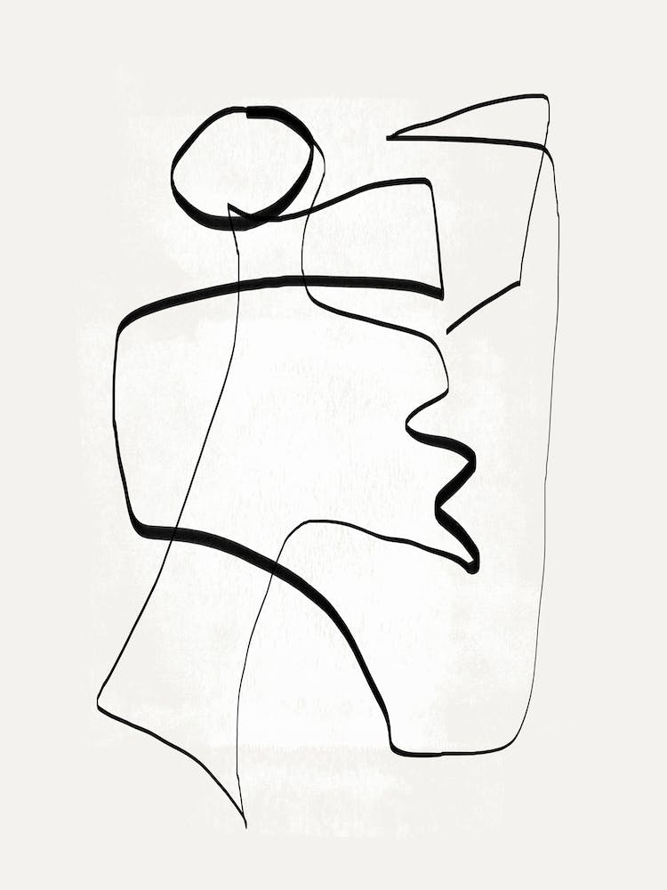 Abstract White Line Art