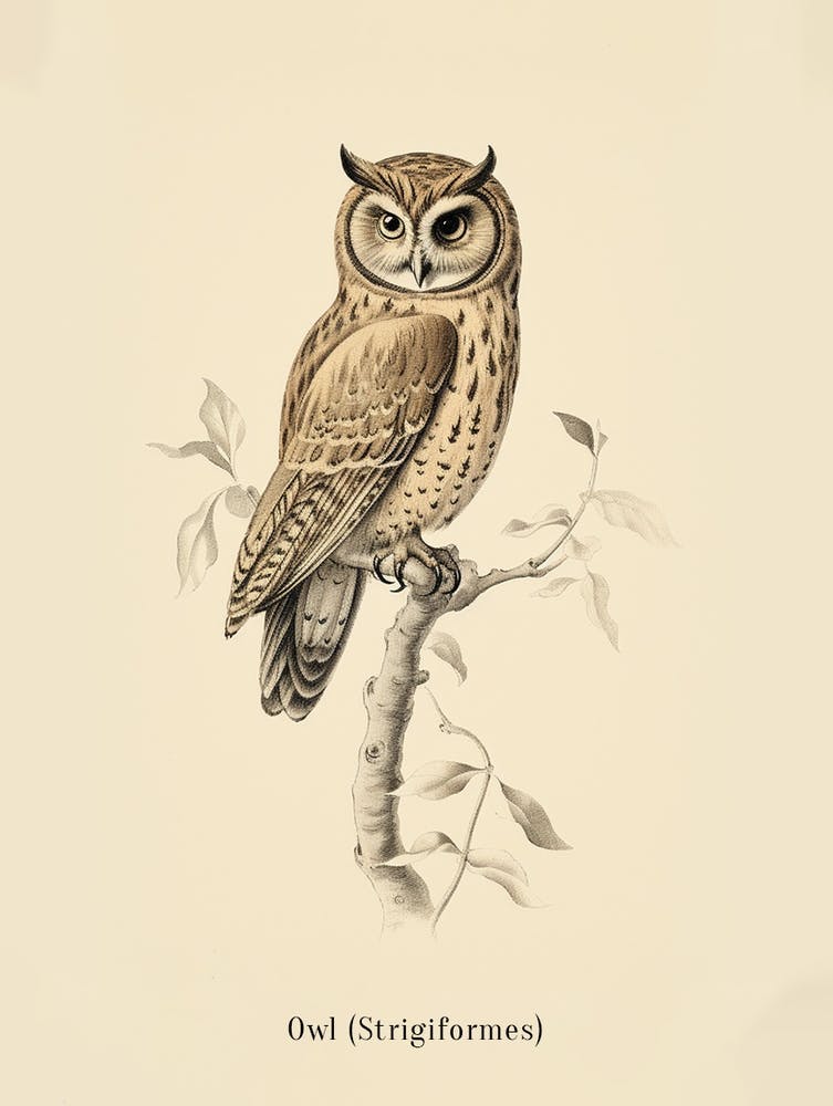 Vintage Owl 2 Poster