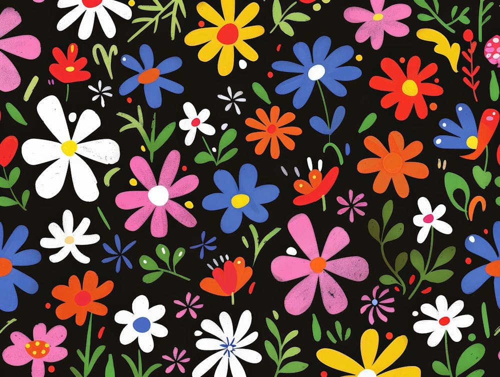 Flowers On A Black Background 3