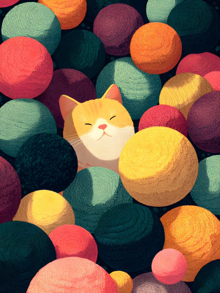 Cute Cat In The Spheres 3