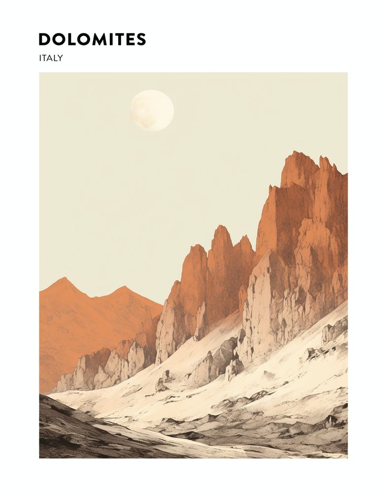 Dolomites Italy 4 Hiking Trail Landscape Poster